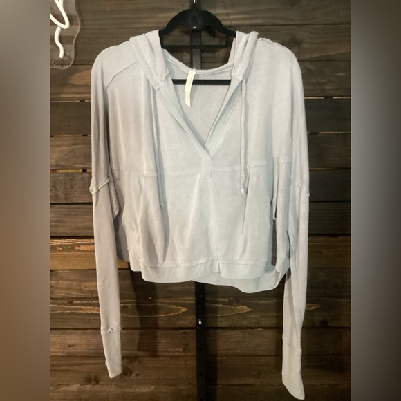 FP Movement by Free People Tops - Free People Movement Light Blue Women's Hooded Pullover Top